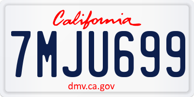 CA license plate 7MJU699