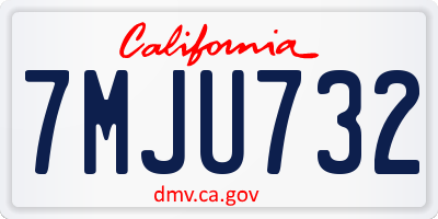 CA license plate 7MJU732