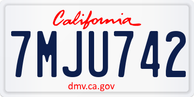 CA license plate 7MJU742