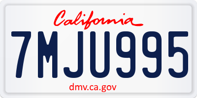 CA license plate 7MJU995
