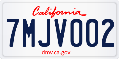 CA license plate 7MJV002