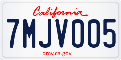 CA license plate 7MJV005