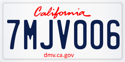 CA license plate 7MJV006