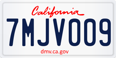 CA license plate 7MJV009