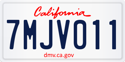 CA license plate 7MJV011