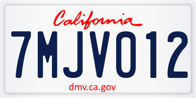 CA license plate 7MJV012