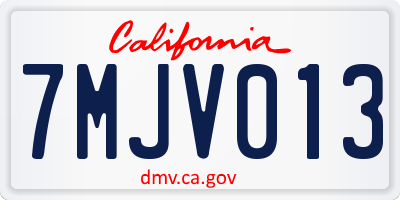 CA license plate 7MJV013