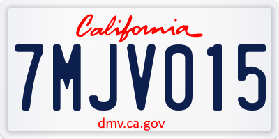 CA license plate 7MJV015