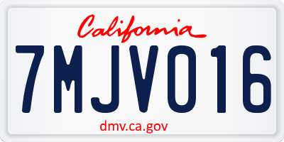 CA license plate 7MJV016