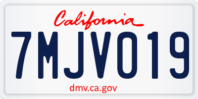 CA license plate 7MJV019