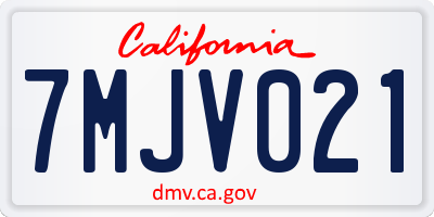 CA license plate 7MJV021