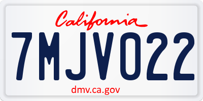 CA license plate 7MJV022