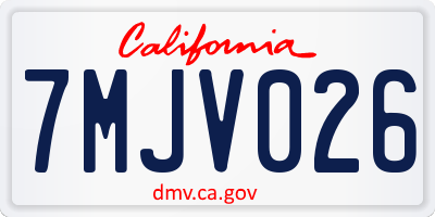 CA license plate 7MJV026
