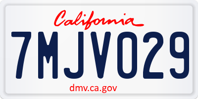 CA license plate 7MJV029