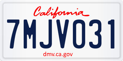 CA license plate 7MJV031