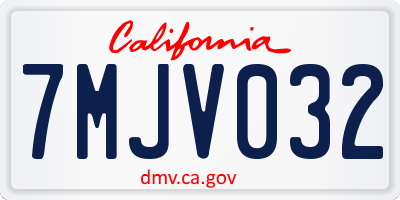 CA license plate 7MJV032