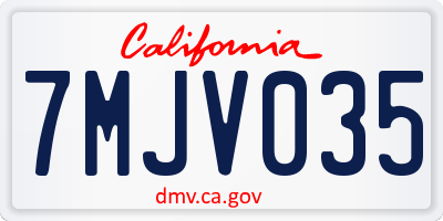 CA license plate 7MJV035