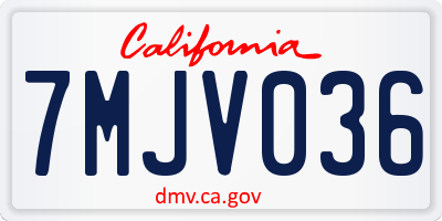 CA license plate 7MJV036