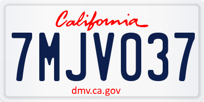 CA license plate 7MJV037