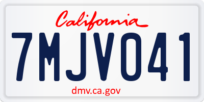 CA license plate 7MJV041