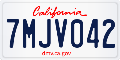 CA license plate 7MJV042