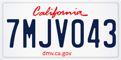 CA license plate 7MJV043