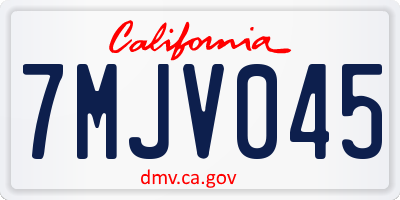 CA license plate 7MJV045