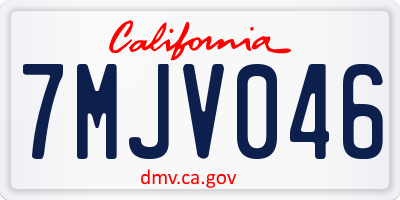 CA license plate 7MJV046