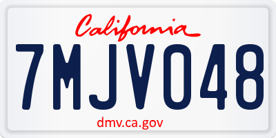CA license plate 7MJV048