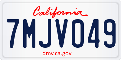 CA license plate 7MJV049