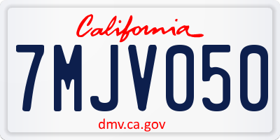 CA license plate 7MJV050