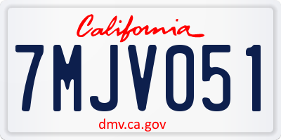 CA license plate 7MJV051