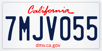 CA license plate 7MJV055
