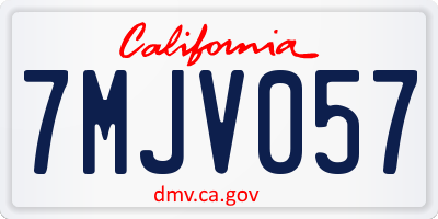 CA license plate 7MJV057