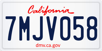 CA license plate 7MJV058