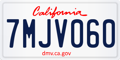 CA license plate 7MJV060