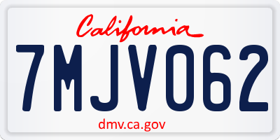 CA license plate 7MJV062