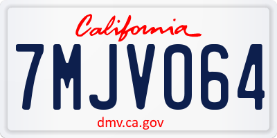 CA license plate 7MJV064