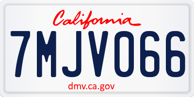 CA license plate 7MJV066