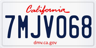 CA license plate 7MJV068