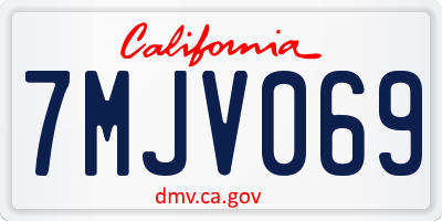 CA license plate 7MJV069