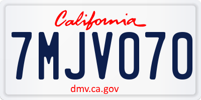 CA license plate 7MJV070