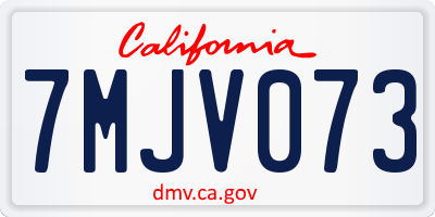CA license plate 7MJV073