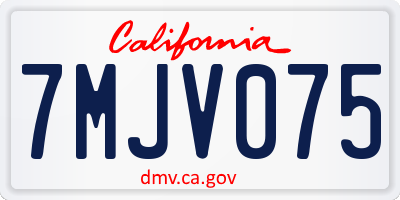CA license plate 7MJV075