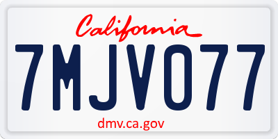 CA license plate 7MJV077