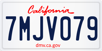CA license plate 7MJV079