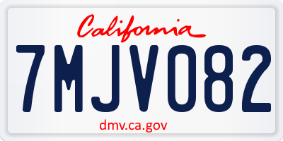 CA license plate 7MJV082