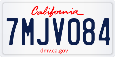 CA license plate 7MJV084