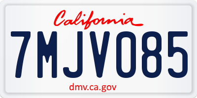 CA license plate 7MJV085