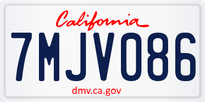 CA license plate 7MJV086